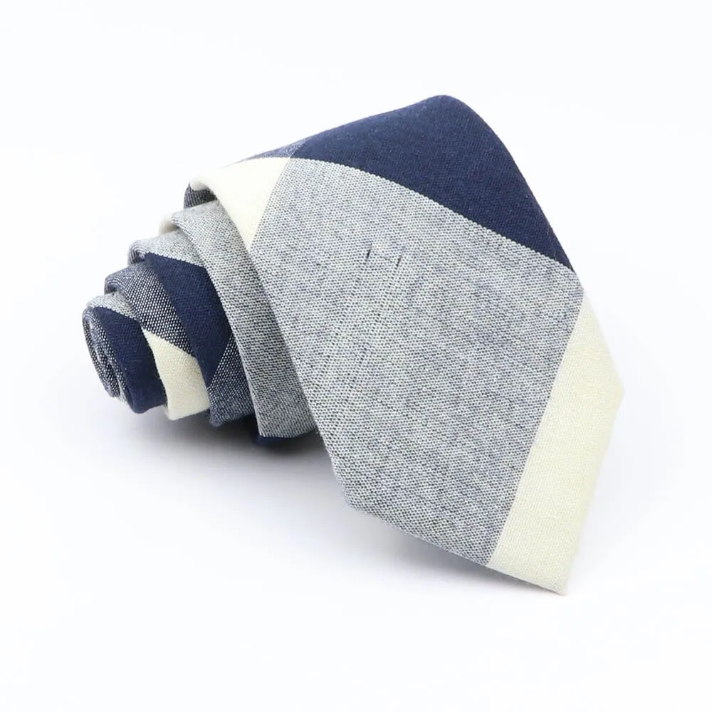 Mens Plaid Ties Classic Cotton Skinny Necktie Striped Blue Red Tie For Wedding Party Casual Neckties Suits Necktie Cravat Gift