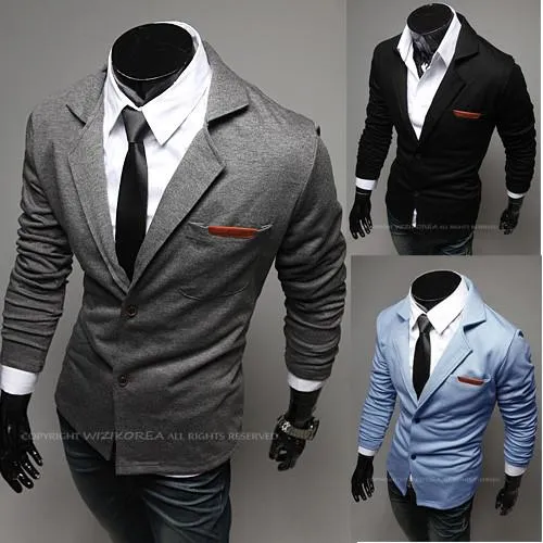 Men's Pocket Tone Suit Jacket Up To 2XL
