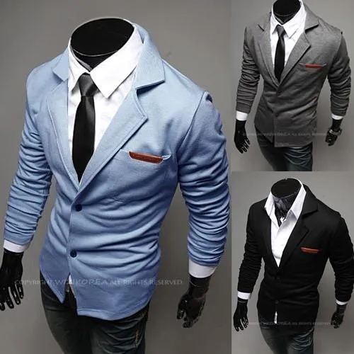 Men's Pocket Tone Suit Jacket Up To 2XL