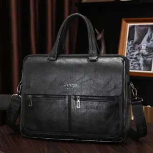 Men’s PU Leather Business Bag – 16" Laptop Briefcase, Waterproof & Wear-Resistant