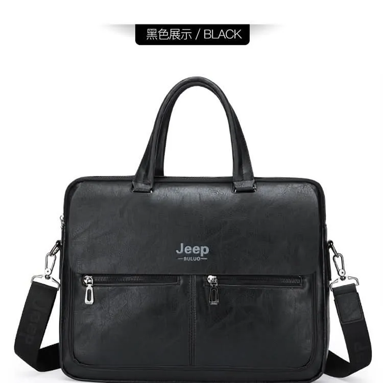 Men’s PU Leather Business Bag – 16" Laptop Briefcase, Waterproof & Wear-Resistant