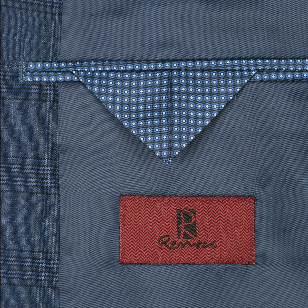 Men's Renoir Three Piece Navy Plaid Classic Fit Suit