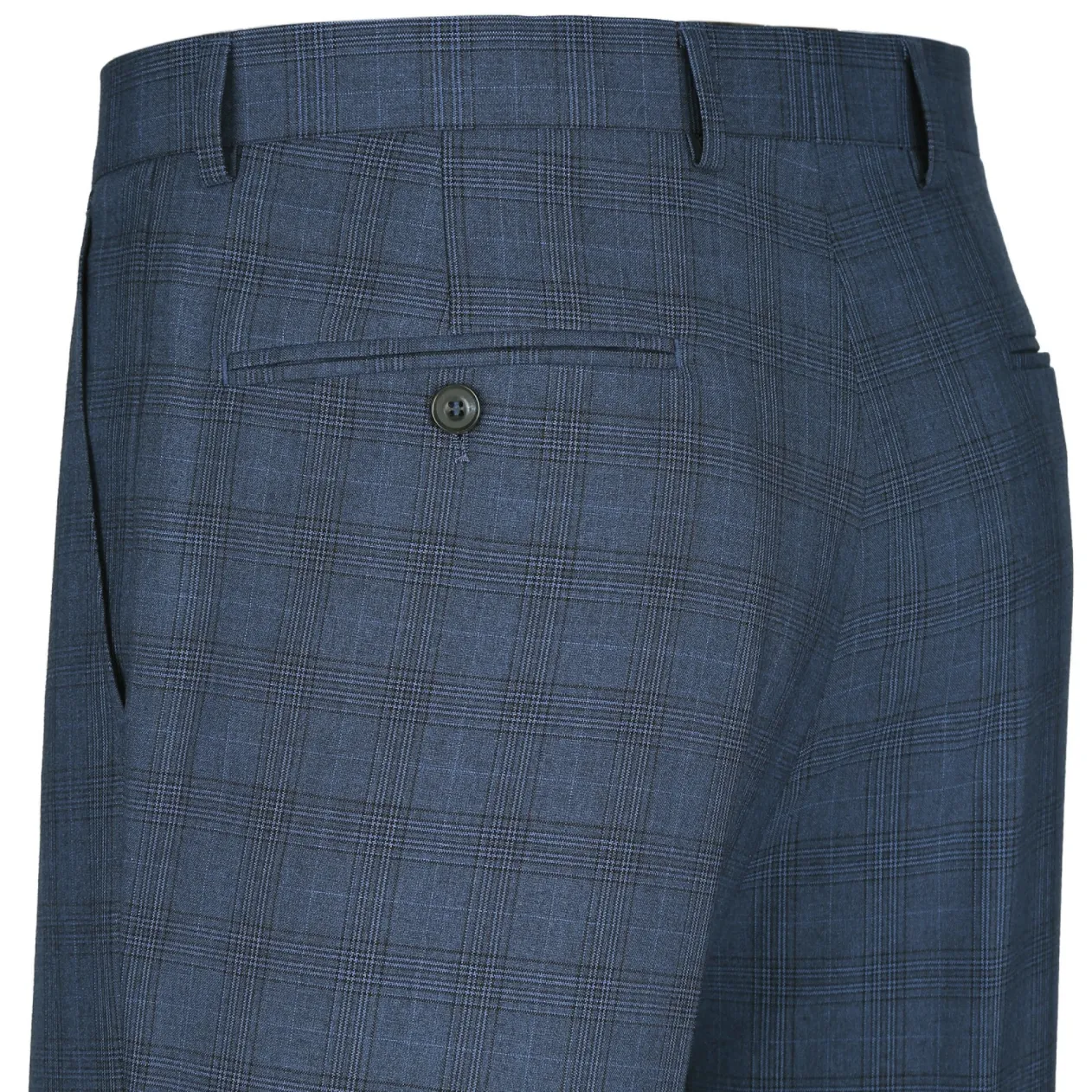 Men's Renoir Three Piece Navy Plaid Classic Fit Suit