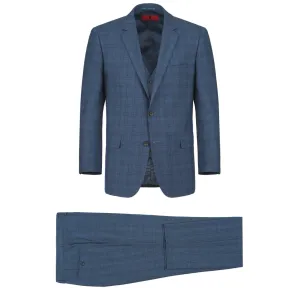 Men's Renoir Three Piece Navy Plaid Classic Fit Suit