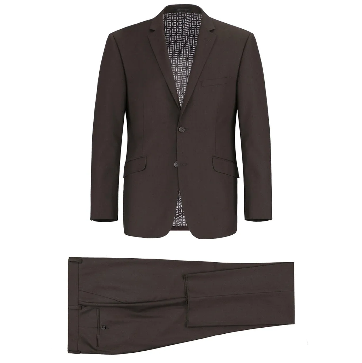 Men's Renoir Two Piece Brown Slim Fit Suit