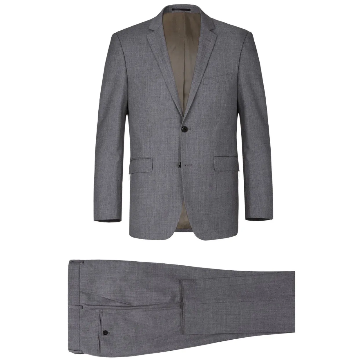 Men's Renoir Two Piece Gray Wool Suit Slim Fit