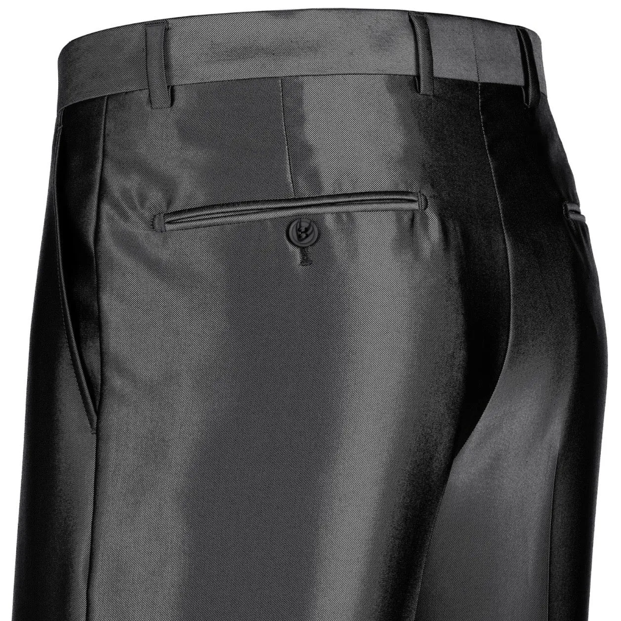 Men's Renoir Two Piece Shiny Black Classic Fit Suit
