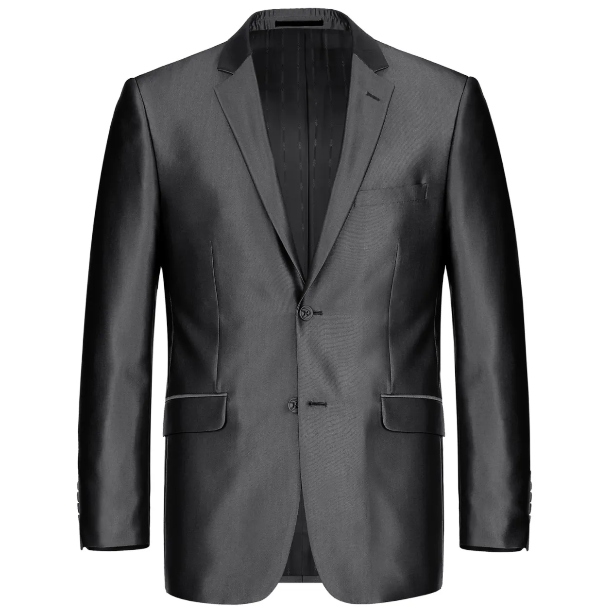 Men's Renoir Two Piece Shiny Black Classic Fit Suit