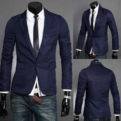 Men's Solid Color Suit Jacket