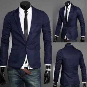 Men's Solid Color Suit Jacket
