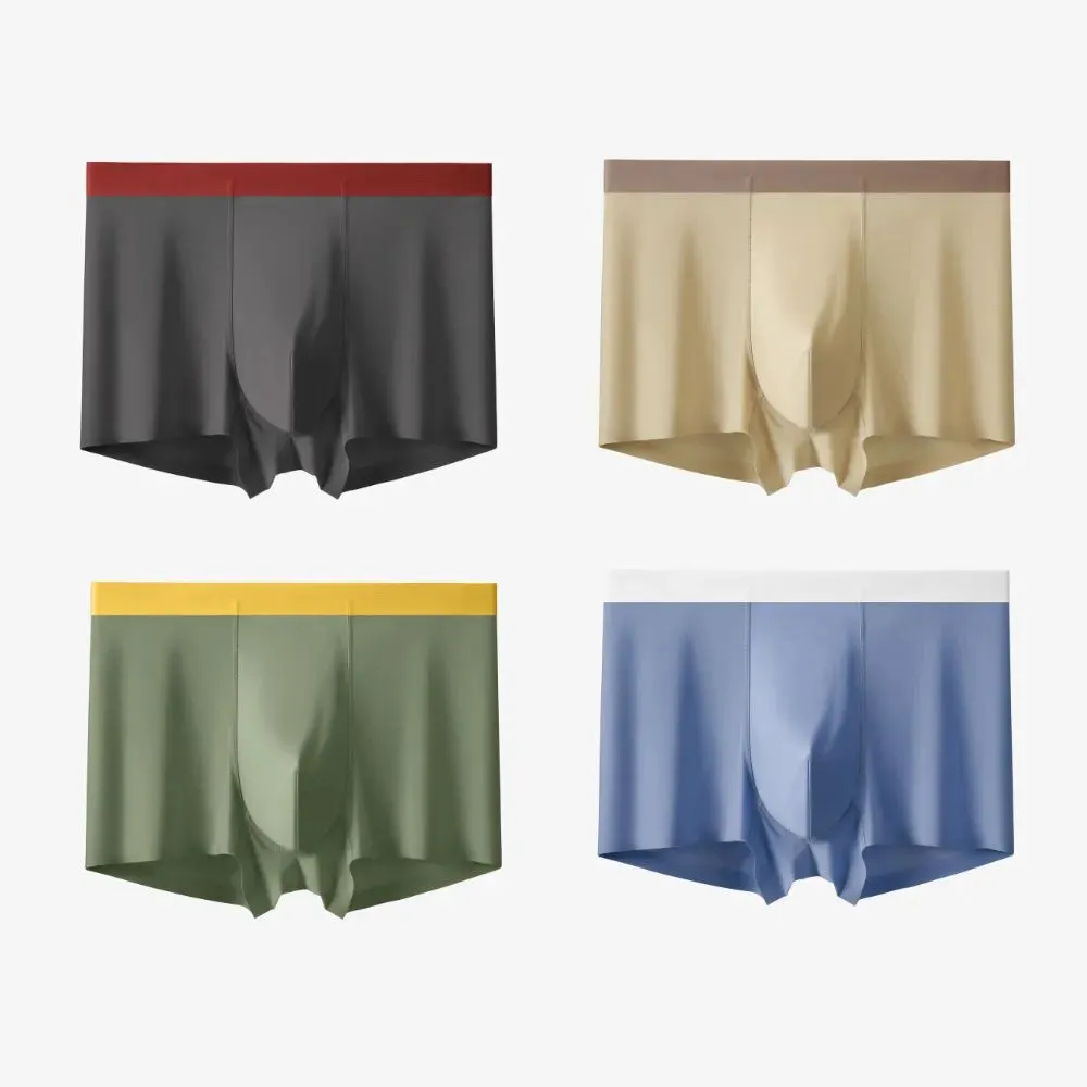 Men's Ultra Thin Ice-Silk & Modal Silk Trunks (4 Pack) - JEWYEE 2281