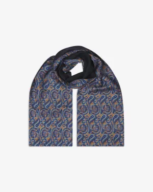 Men's Wool-Backed Silk Dress Scarf in Paisley - The Roppongi