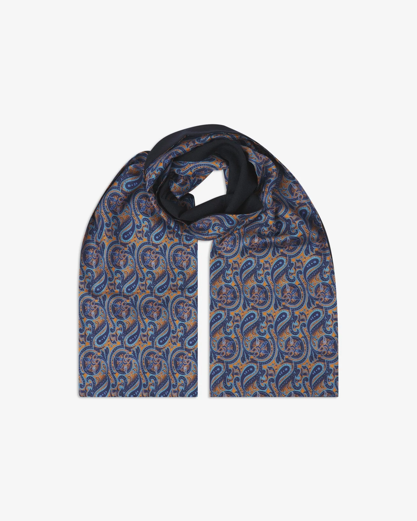 Men's Wool-Backed Silk Dress Scarf in Paisley - The Roppongi