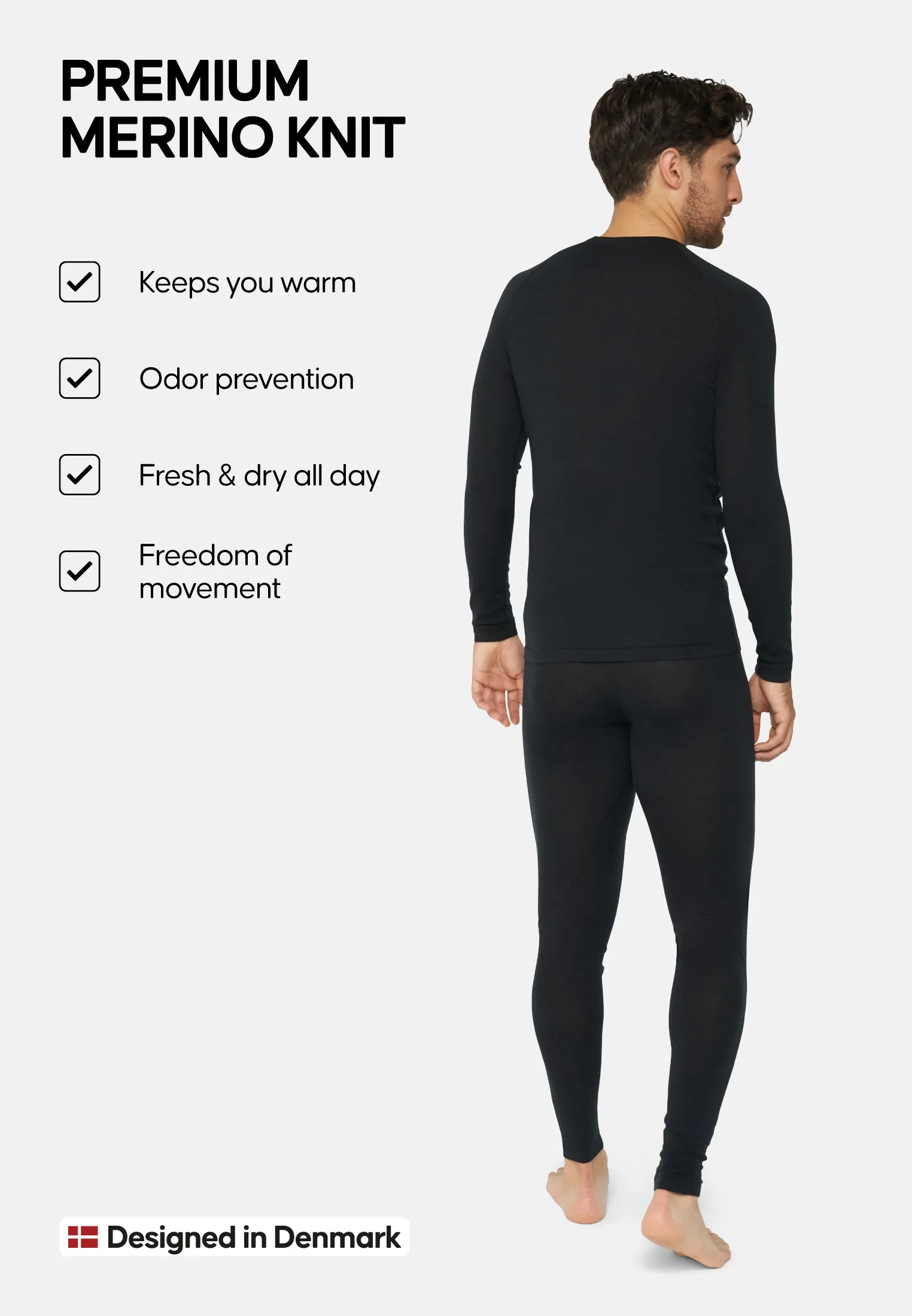 MERINO WOOL BASE LAYER SET FOR MEN