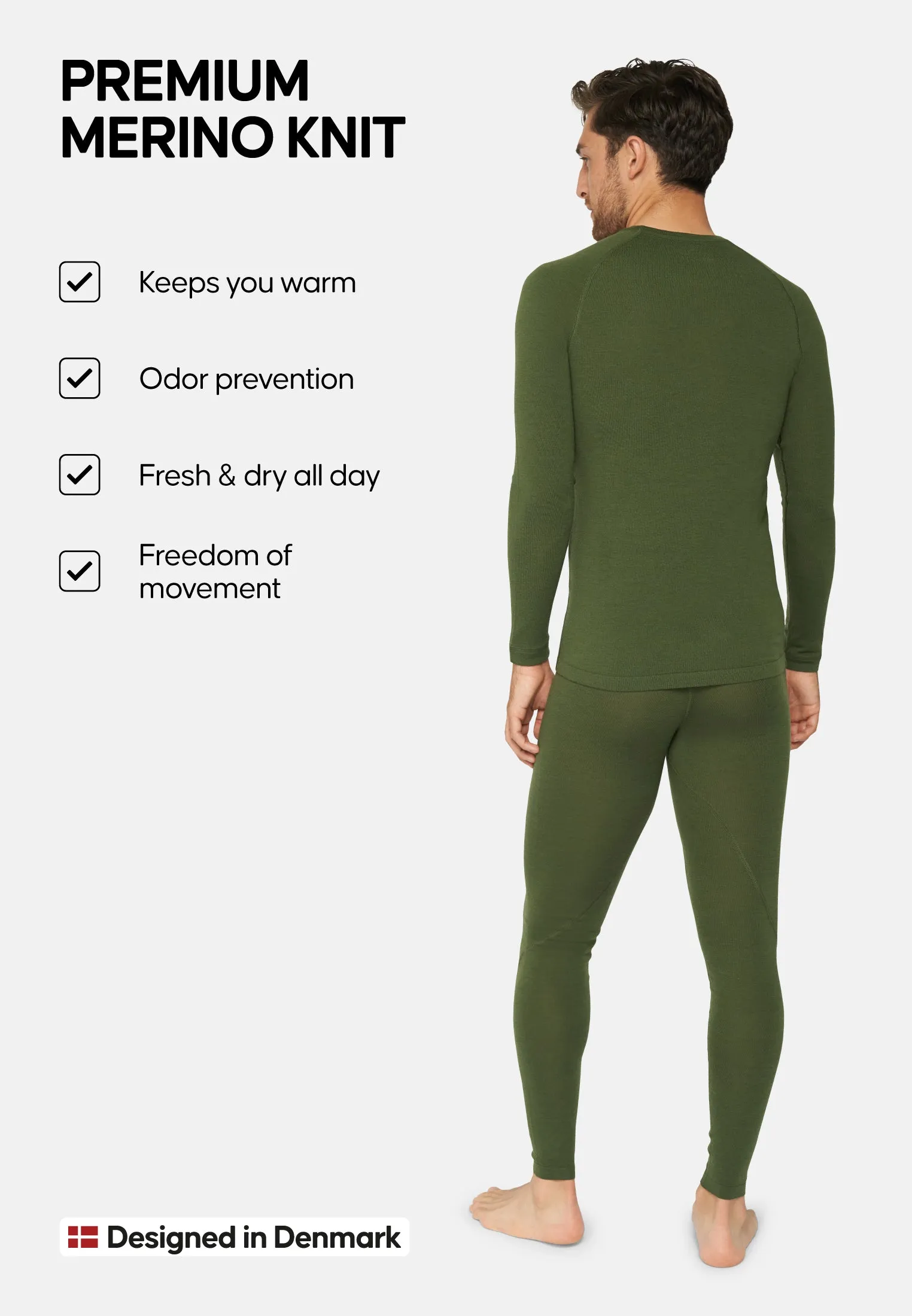 MERINO WOOL BASE LAYER SET FOR MEN