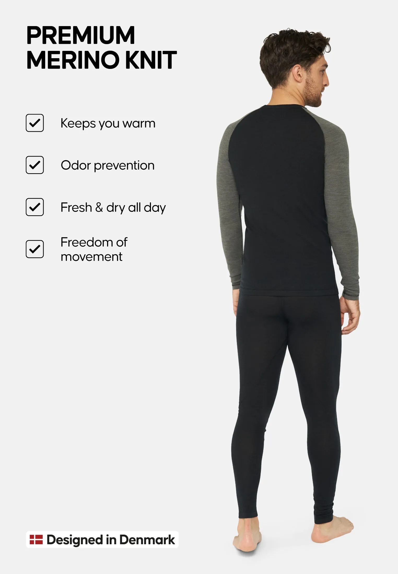MERINO WOOL BASE LAYER SET FOR MEN