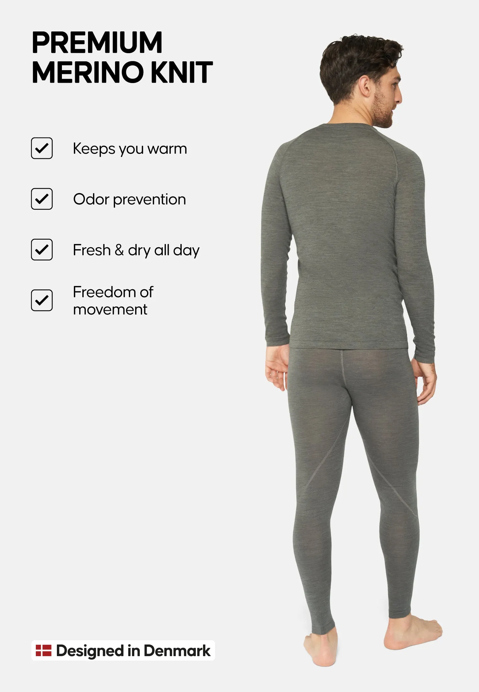 MERINO WOOL BASE LAYER SET FOR MEN