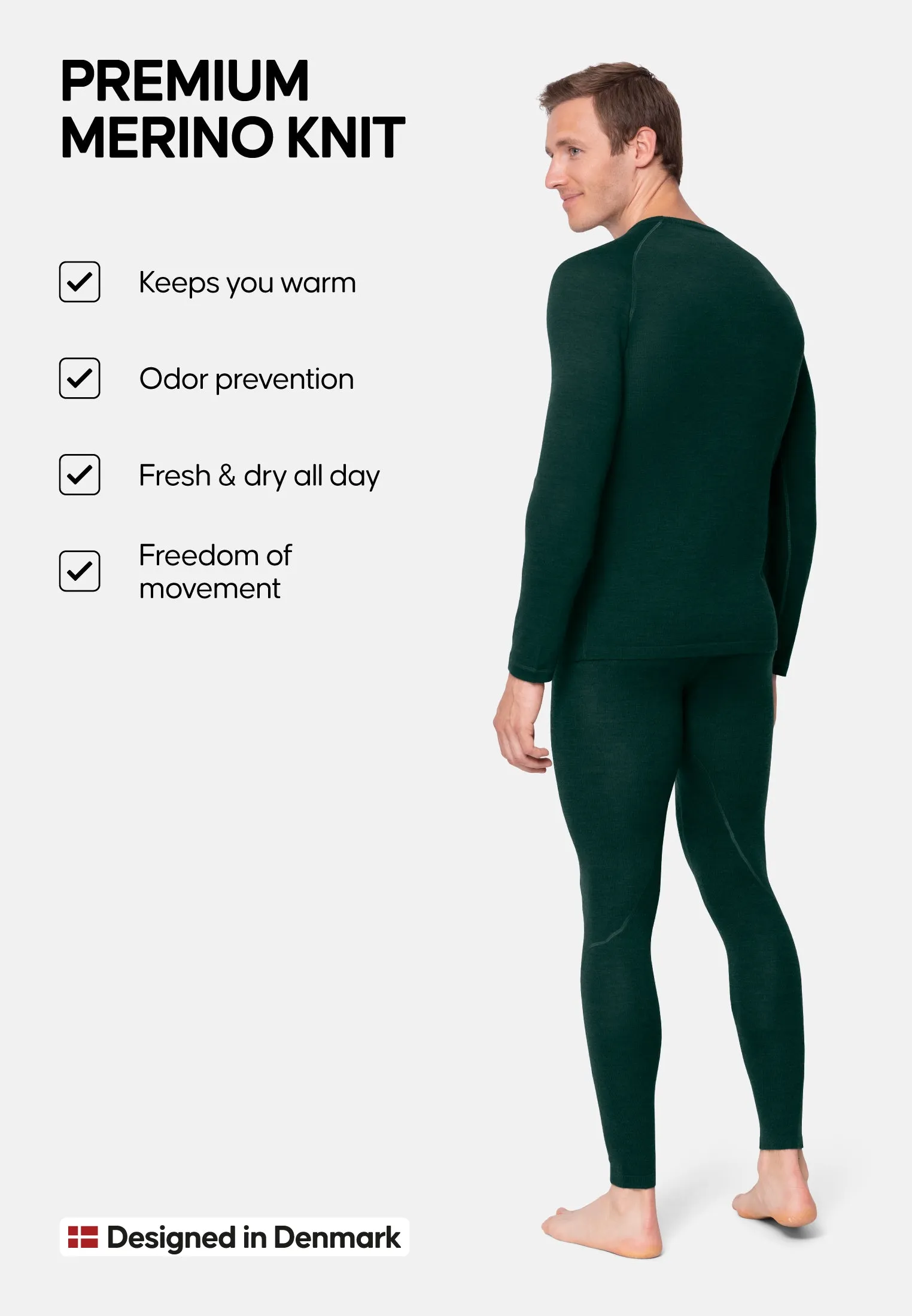 MERINO WOOL BASE LAYER SET FOR MEN