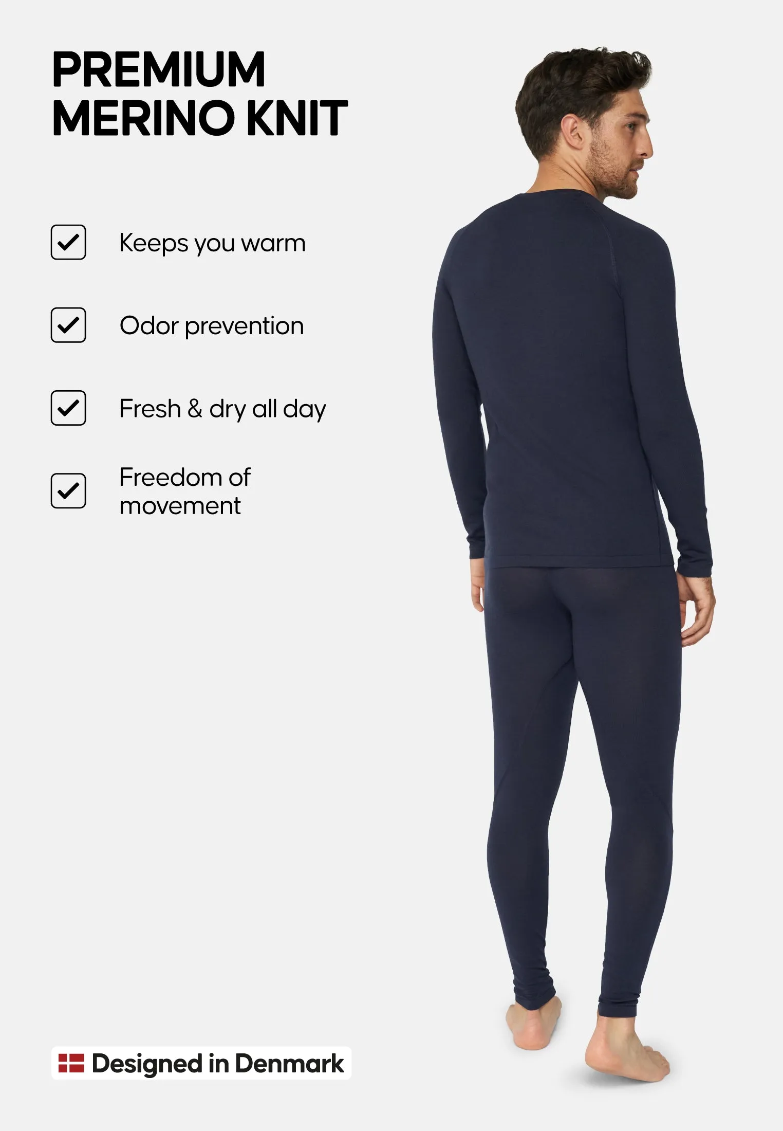 MERINO WOOL BASE LAYER SET FOR MEN