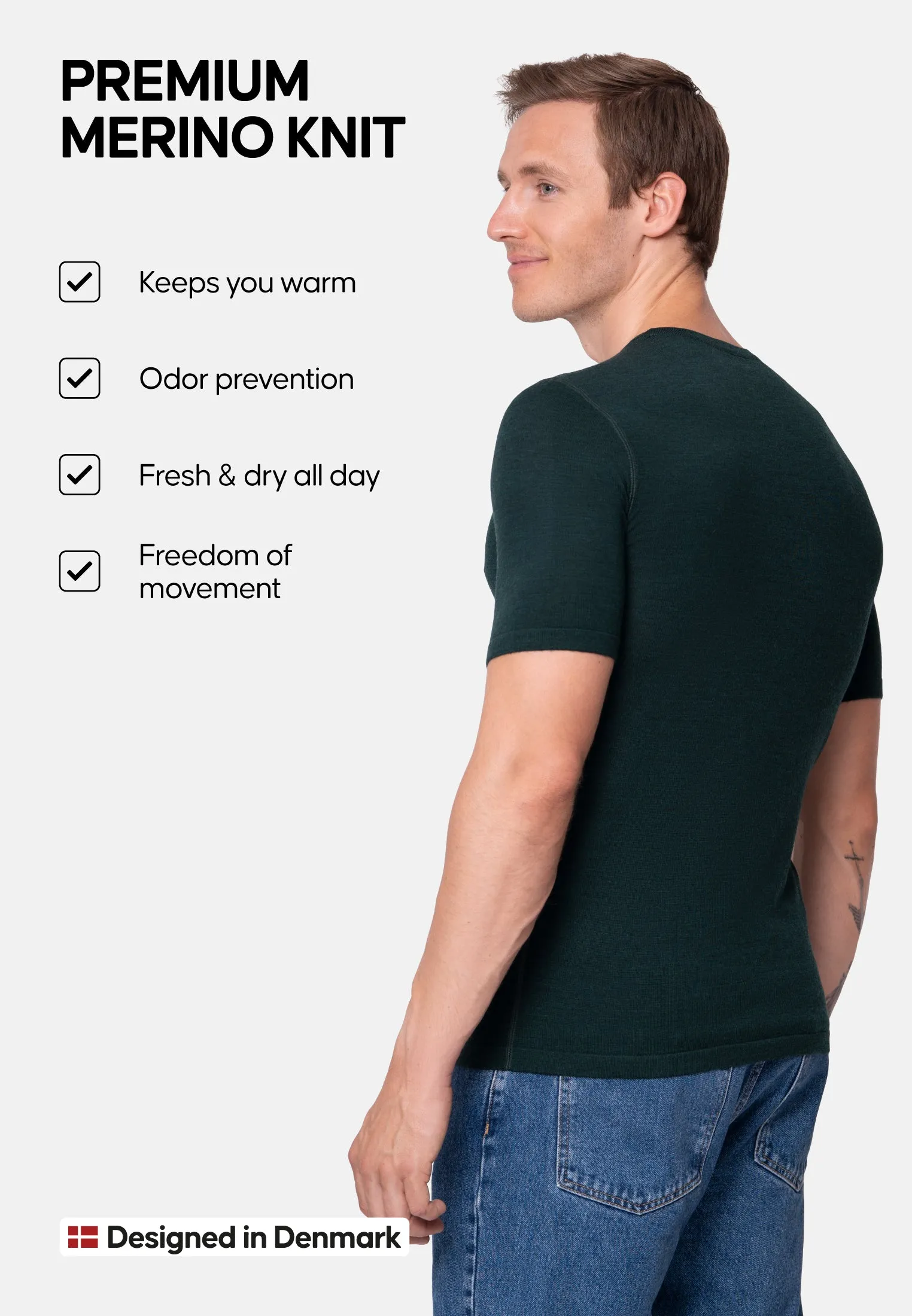 MERINO WOOL BASE LAYER T-SHIRT FOR MEN
