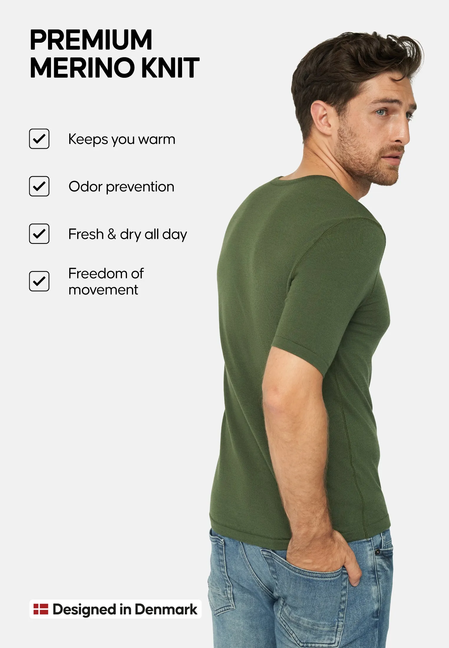 MERINO WOOL BASE LAYER T-SHIRT FOR MEN