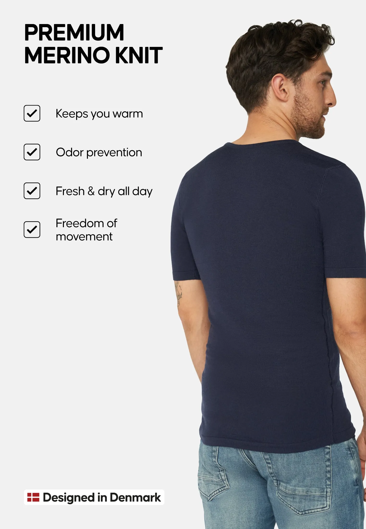 MERINO WOOL BASE LAYER T-SHIRT FOR MEN
