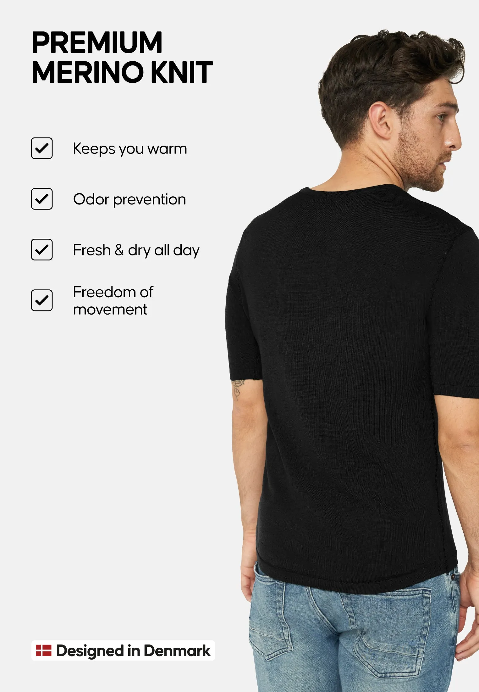 MERINO WOOL BASE LAYER T-SHIRT FOR MEN