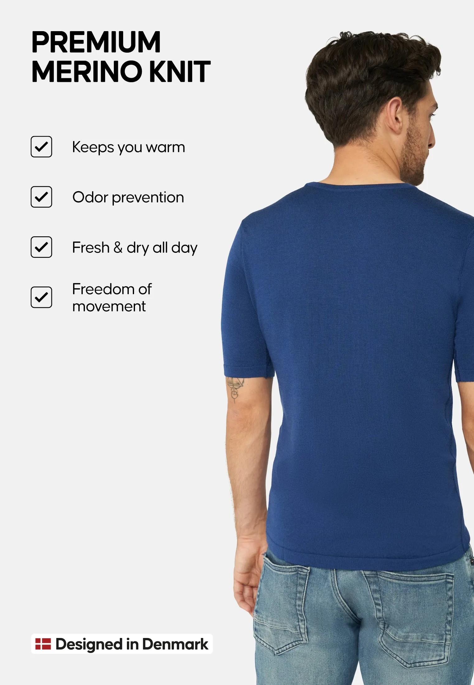 MERINO WOOL BASE LAYER T-SHIRT FOR MEN