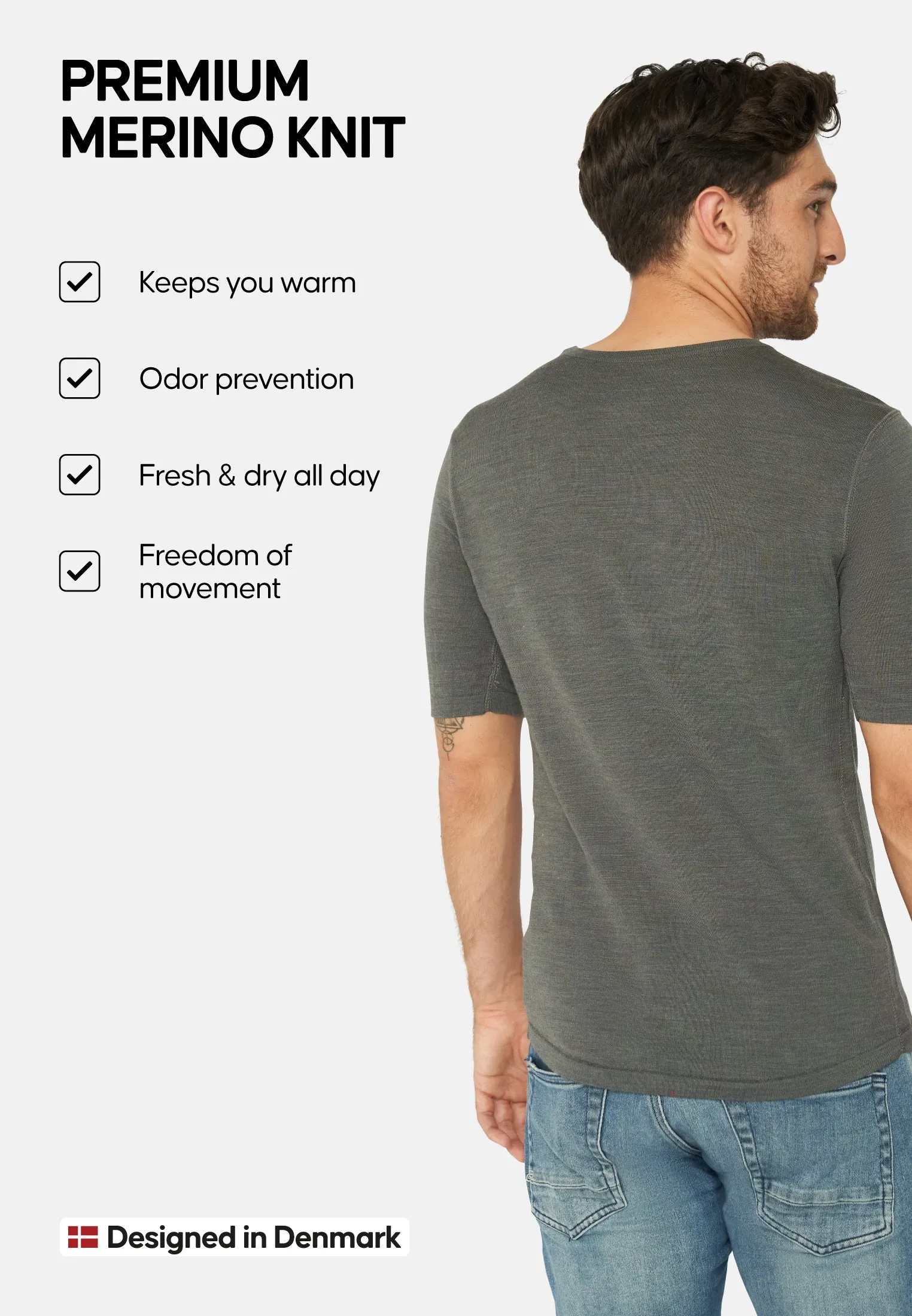 MERINO WOOL BASE LAYER T-SHIRT FOR MEN