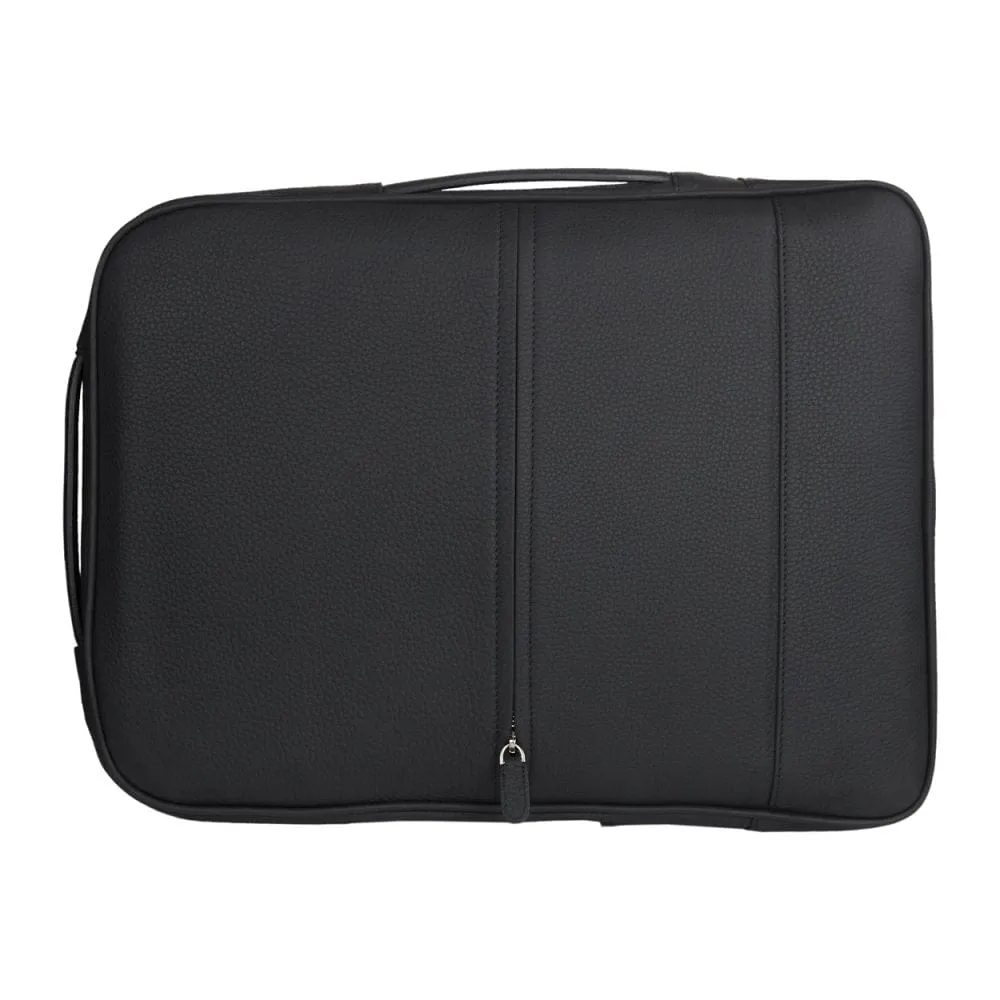 Metropolitan Leather 15" Laptop Briefcase And Backpack - Black