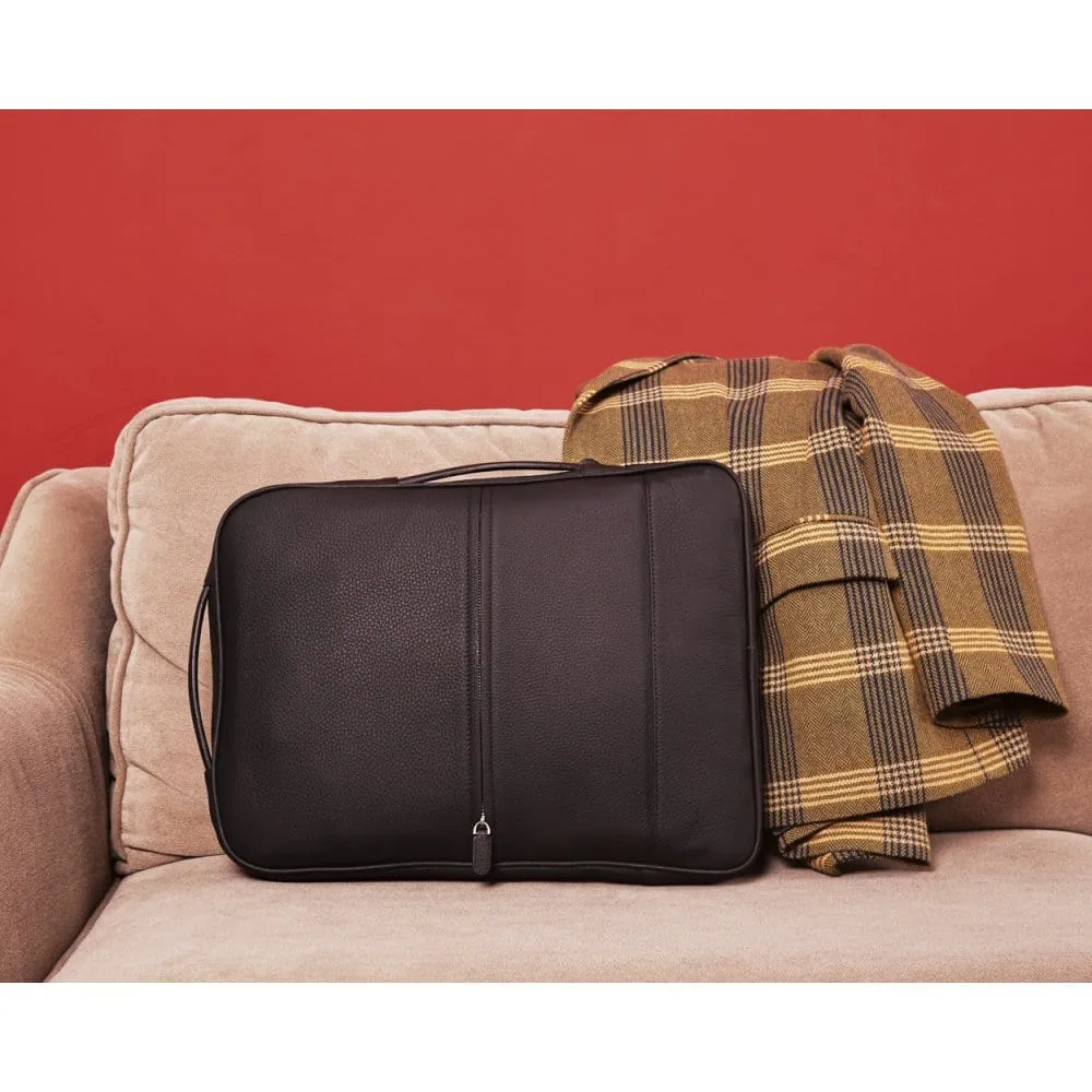 Metropolitan Leather 15" Laptop Briefcase And Backpack - Black