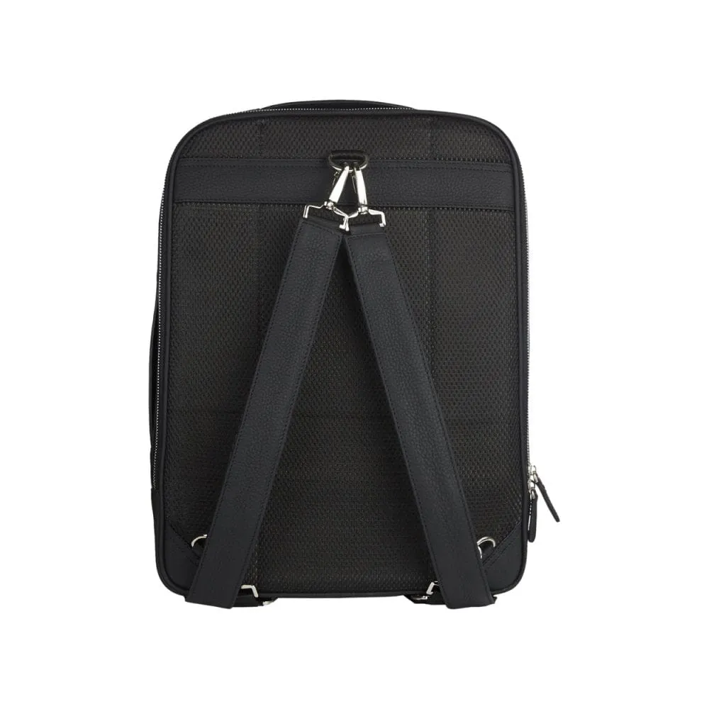 Metropolitan Leather 15" Laptop Briefcase And Backpack - Black