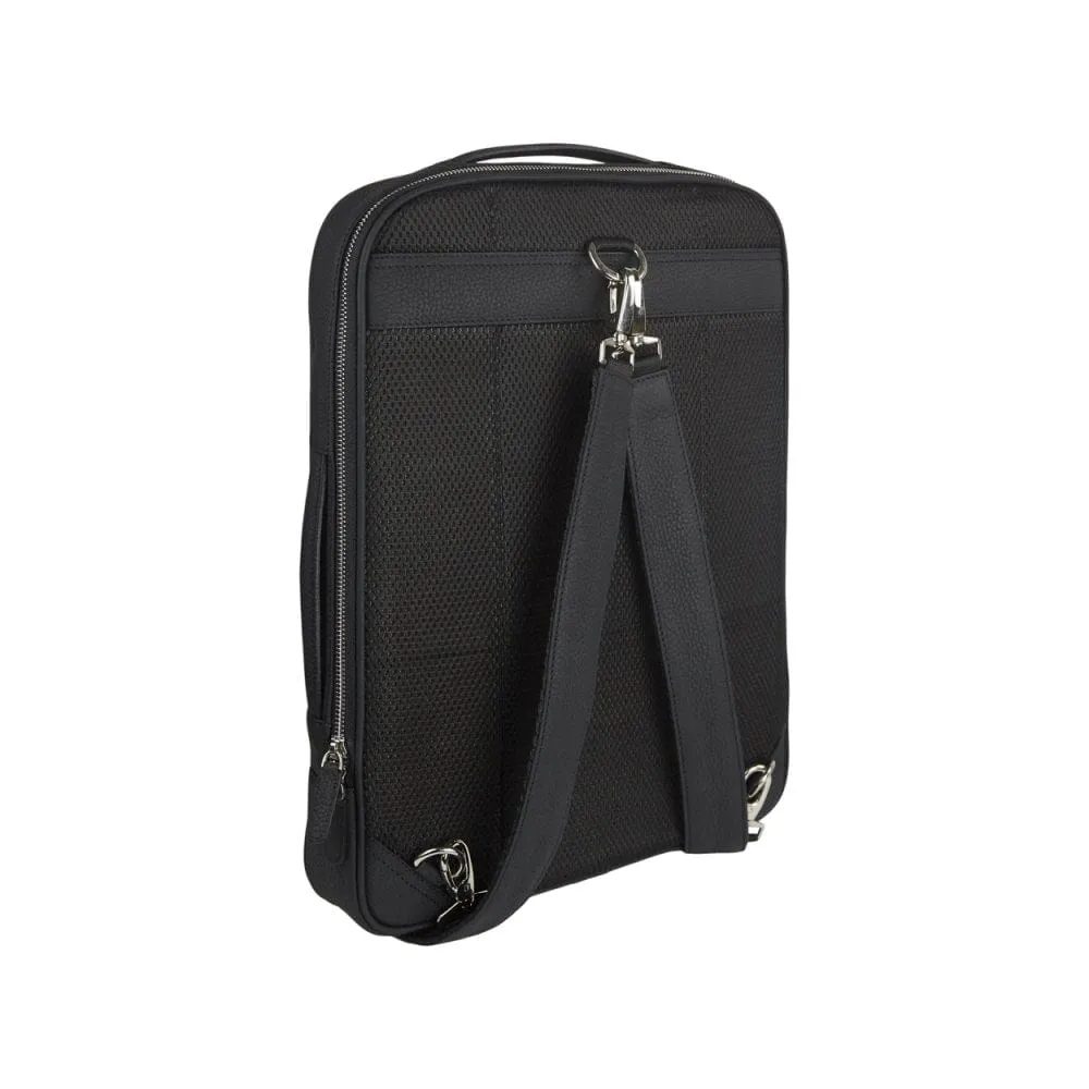 Metropolitan Leather 15" Laptop Briefcase And Backpack - Black