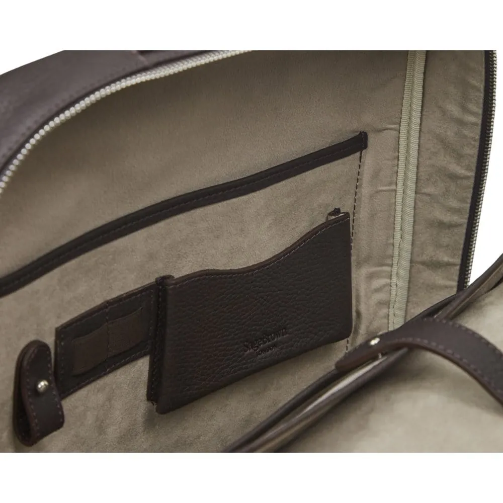 Metropolitan Leather 15" Laptop Briefcase And Backpack - Brown