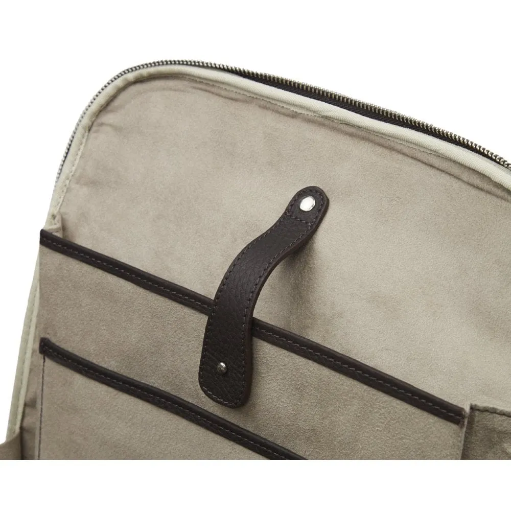 Metropolitan Leather 15" Laptop Briefcase And Backpack - Brown