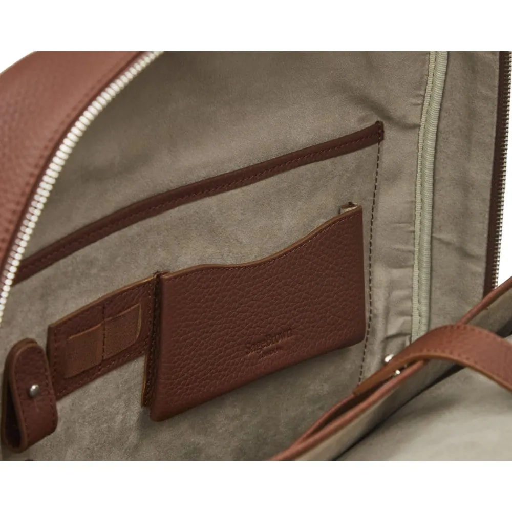 Metropolitan Leather 15" Laptop Briefcase And Backpack - Tan