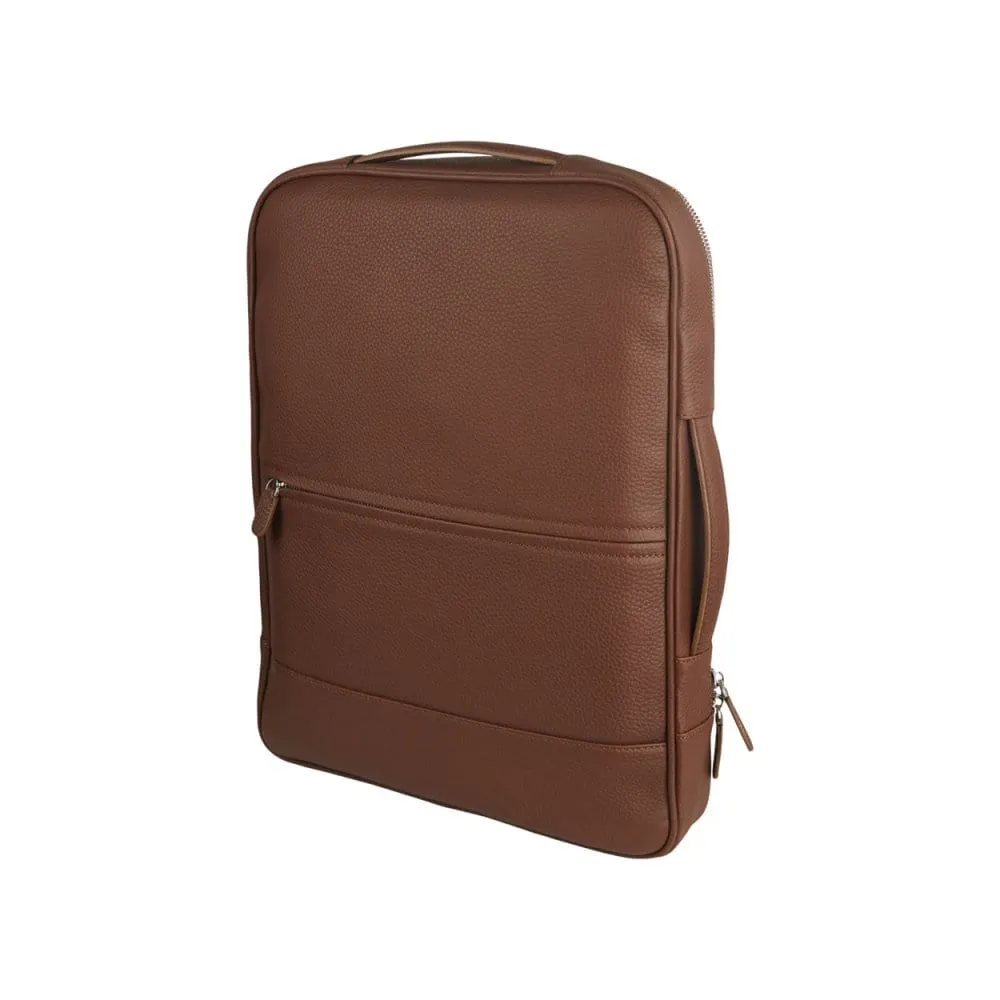 Metropolitan Leather 15" Laptop Briefcase And Backpack - Tan