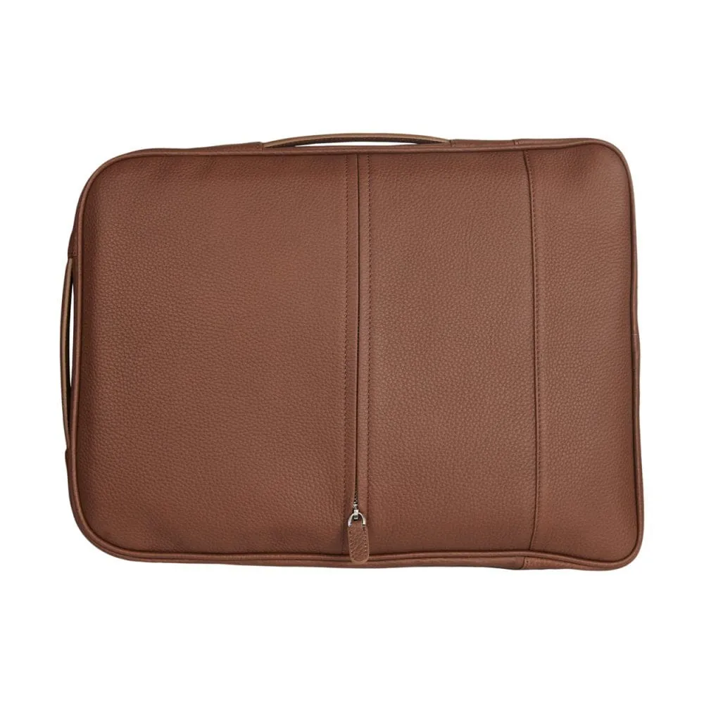 Metropolitan Leather 15" Laptop Briefcase And Backpack - Tan