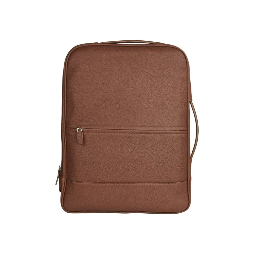 Metropolitan Leather 15" Laptop Briefcase And Backpack - Tan