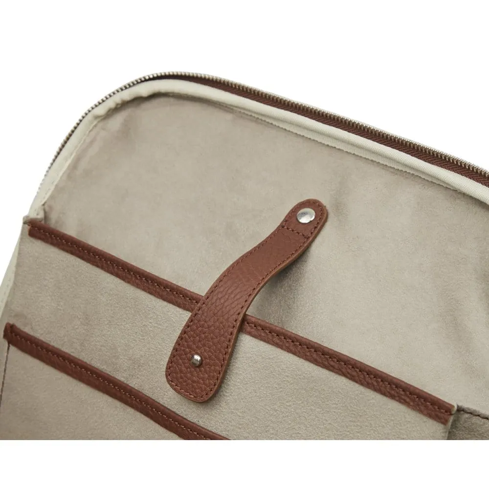 Metropolitan Leather 15" Laptop Briefcase And Backpack - Tan
