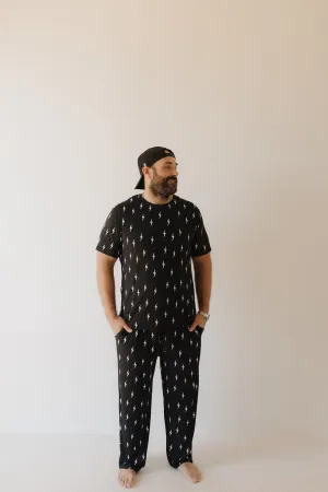 Midnight Lightning Bolt | Men's Bamboo Short Sleeve Pajama