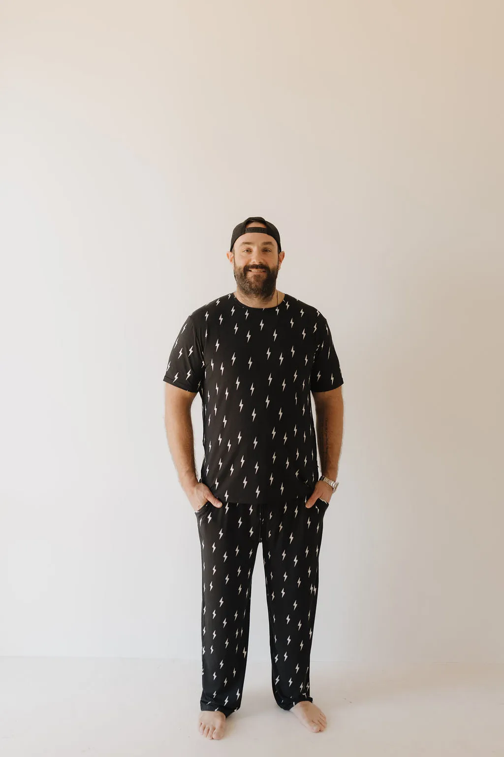 Midnight Lightning Bolt | Men's Bamboo Short Sleeve Pajama