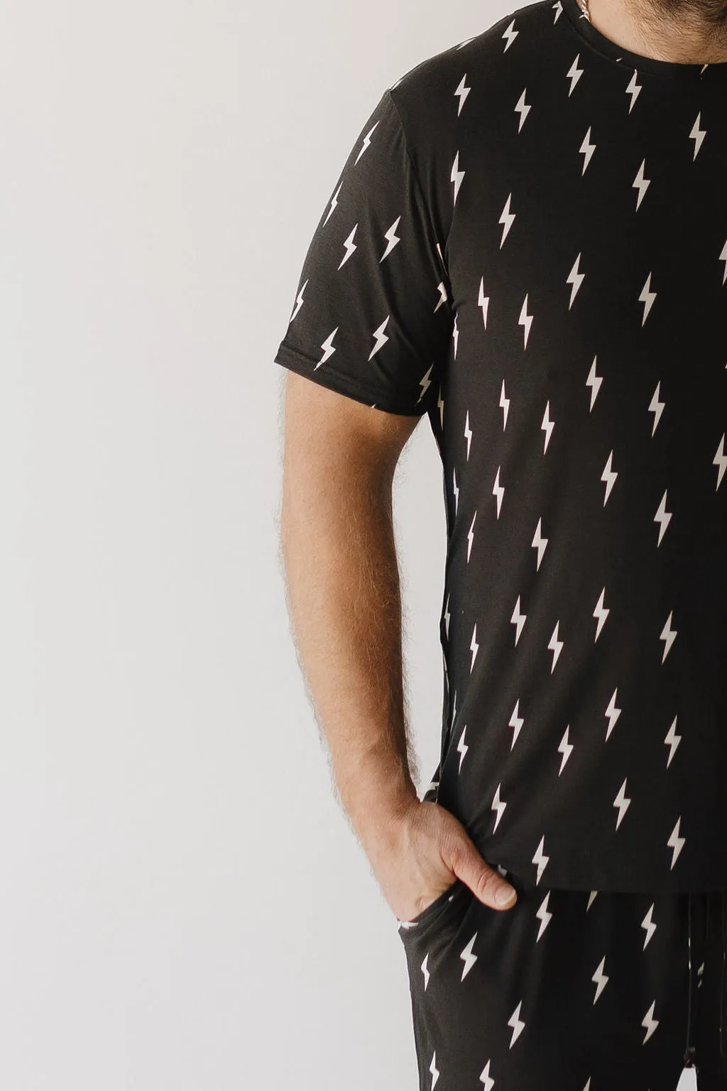 Midnight Lightning Bolt | Men's Bamboo Short Sleeve Pajama