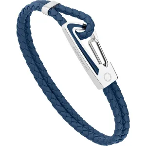 Montblanc Men's bracelet woven blue closure steel measures M 11855463