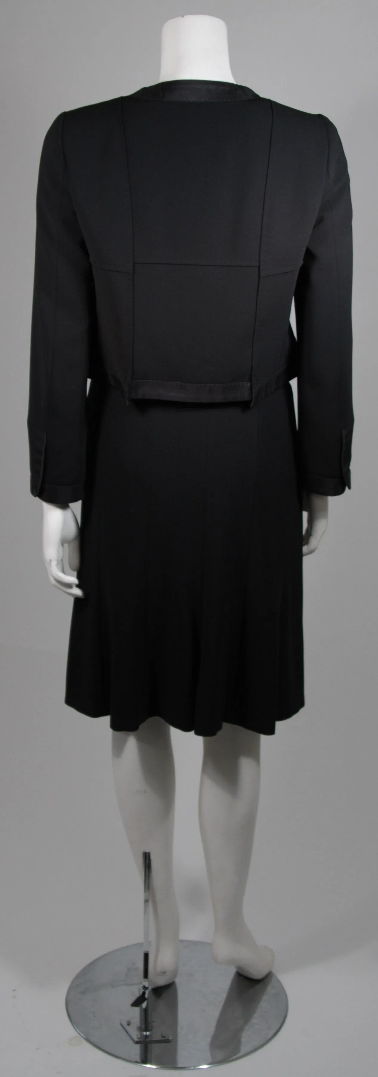 MOSCHINO Black Skirt Suit with Silk Bow Detailing Size 12