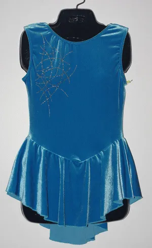 Motionwear Ready to Ship 8115, Sleeveless Velour Dress with Rhinestone Appliqué