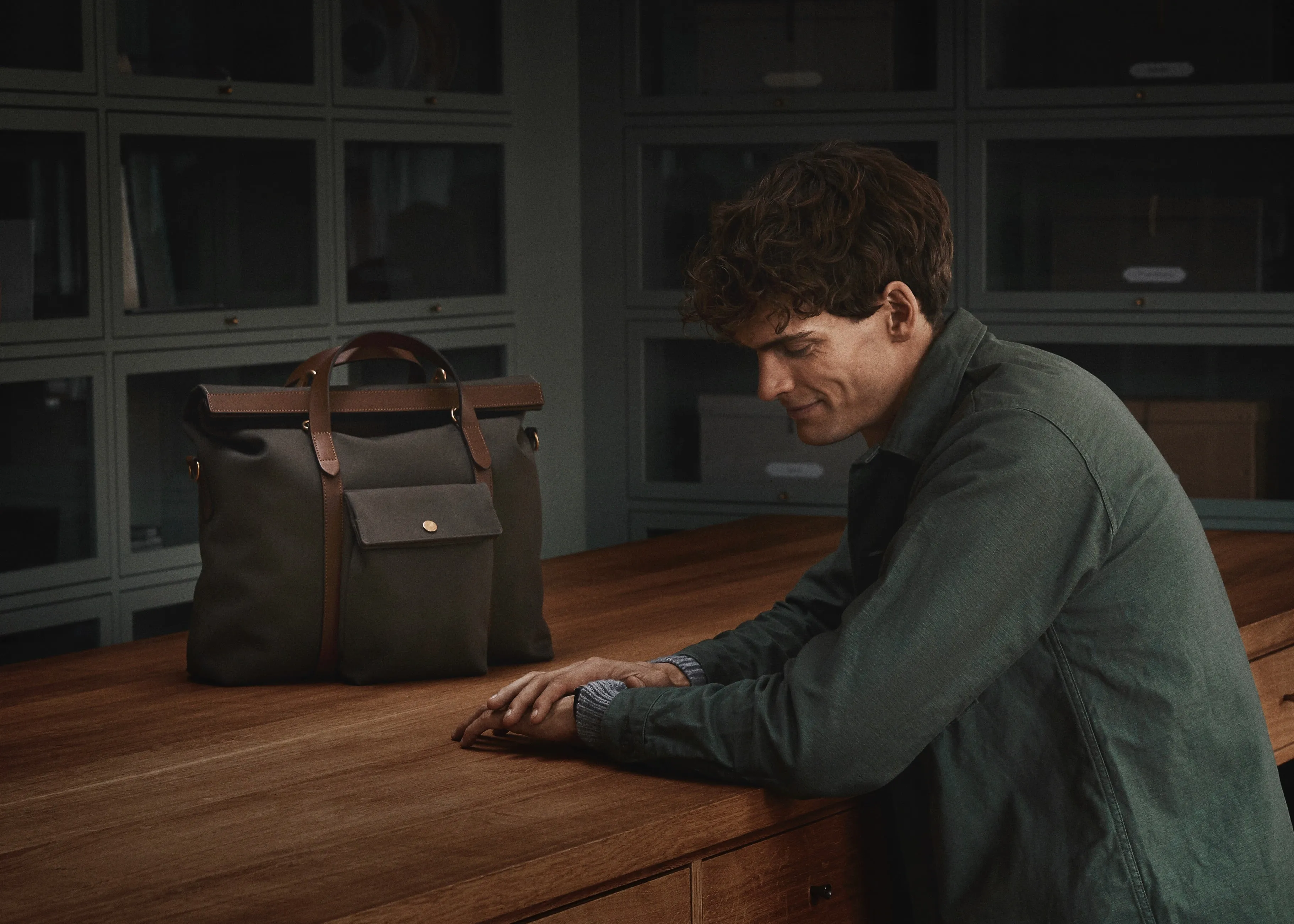 M/S Soft Work – Army/Cuoio