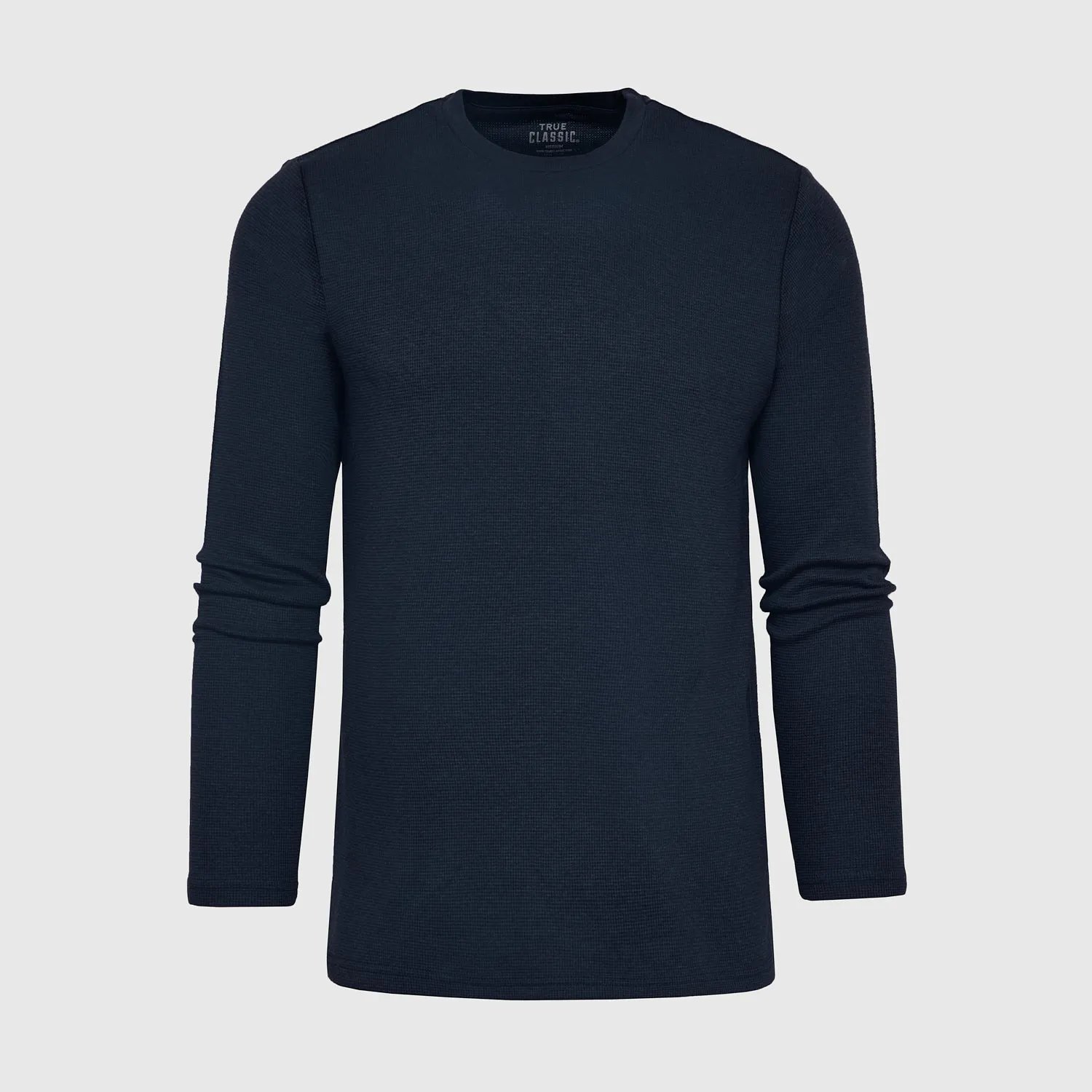 Navy Waffle Long Sleeve Crew Neck