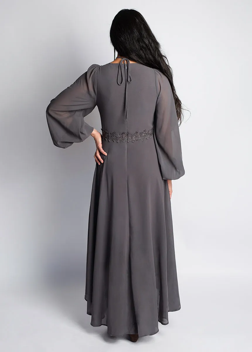 Niobe Dress in Dark Taupe