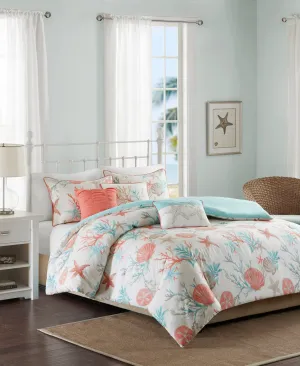 Ocean View 6 Piece Sateen Duvet Cover Set